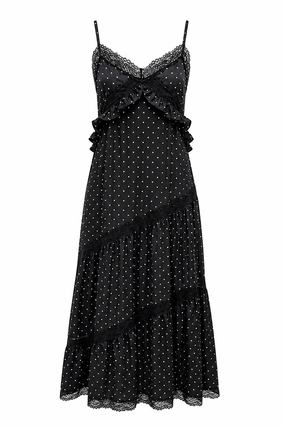Dot Lace Camisole Dress 【Black】 – Rosy luce Dot Lace Camisole Dress 【Black】 – Rosy luce