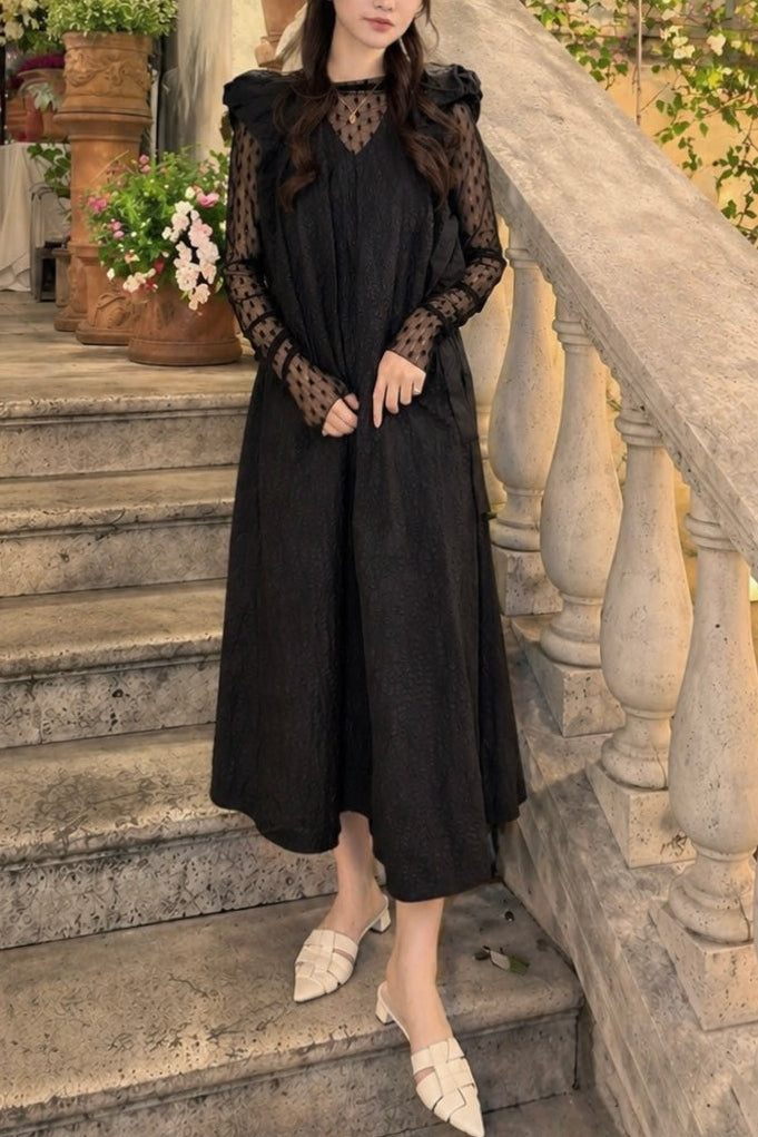 GW限定SET】SHEER TOPS & SIDE RIBBON DRESS – Rosy luce