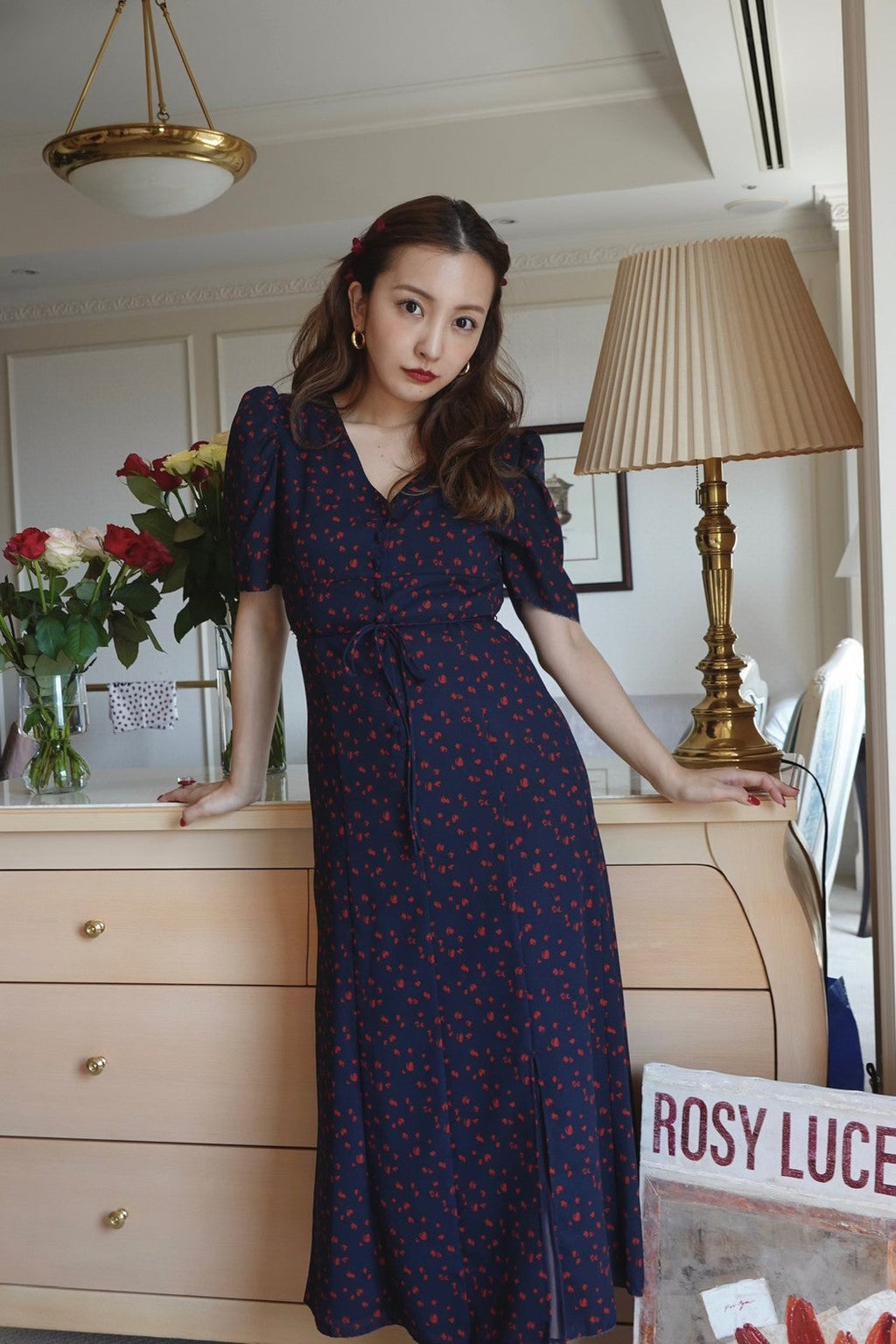 ROSY LUCE BIRTHDAY DRESS navy - ロングワンピース