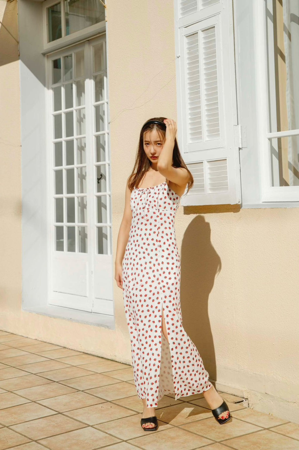 Strawberry camisole dress - WHITE