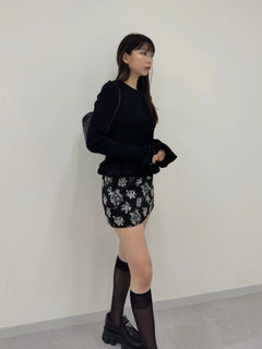 FLORAL JACQUARD MINI SKIRT