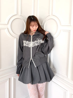 Lace Line Zip Blouson / Balloon Mini Pants