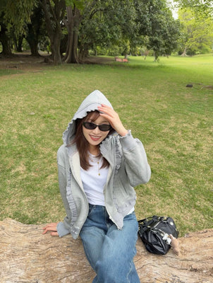 ROSY FRILL LOGO HOODIE (CROPPEDSIZE)