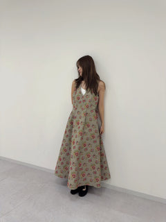 FLORAL JACQUARD FLARE DRESS