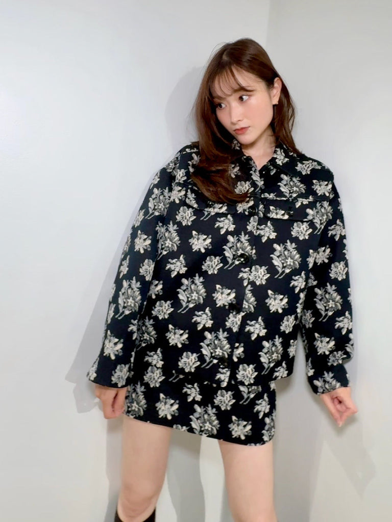 FLORAL JACQUARD JACKET