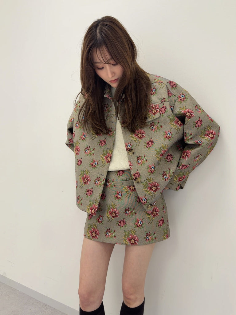 FLORAL JACQUARD JACKET