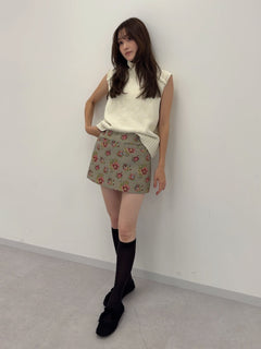FLORAL JACQUARD MINI SKIRT