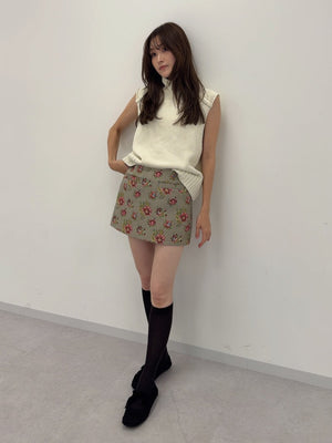 FLORAL JACQUARD MINI SKIRT