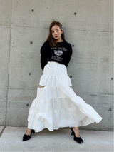 COLLEGE ROSY LONGTEE-BLACK