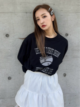 COLLEGE ROSY LONGTEE-BLACK