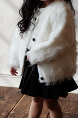 【Baby Rosy luce】SHAGGY KNIT JACKET - WHITE