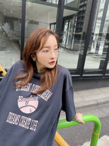 ROSY COLLEGE LOGO TSHIRT - CHARCOAL GRAY