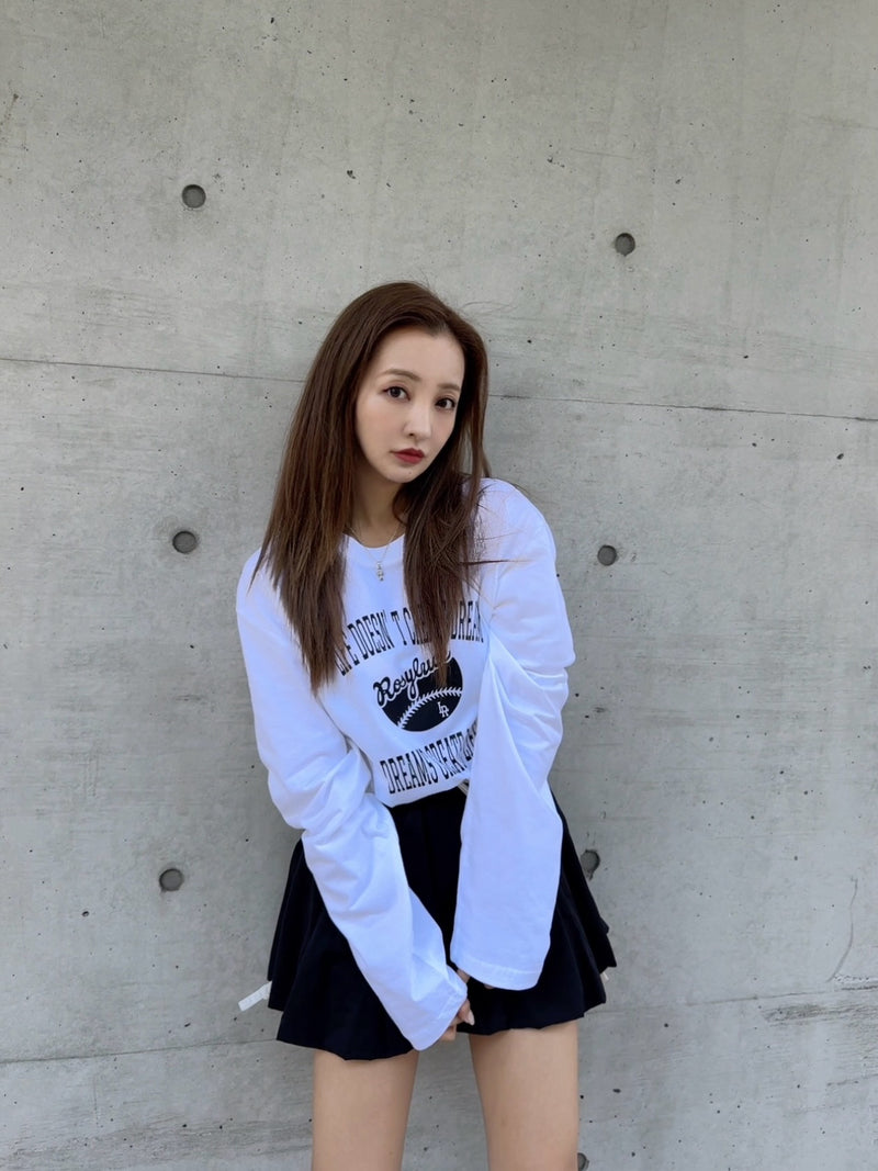 COLLEGE ROSY LONGTEE-WHITE
