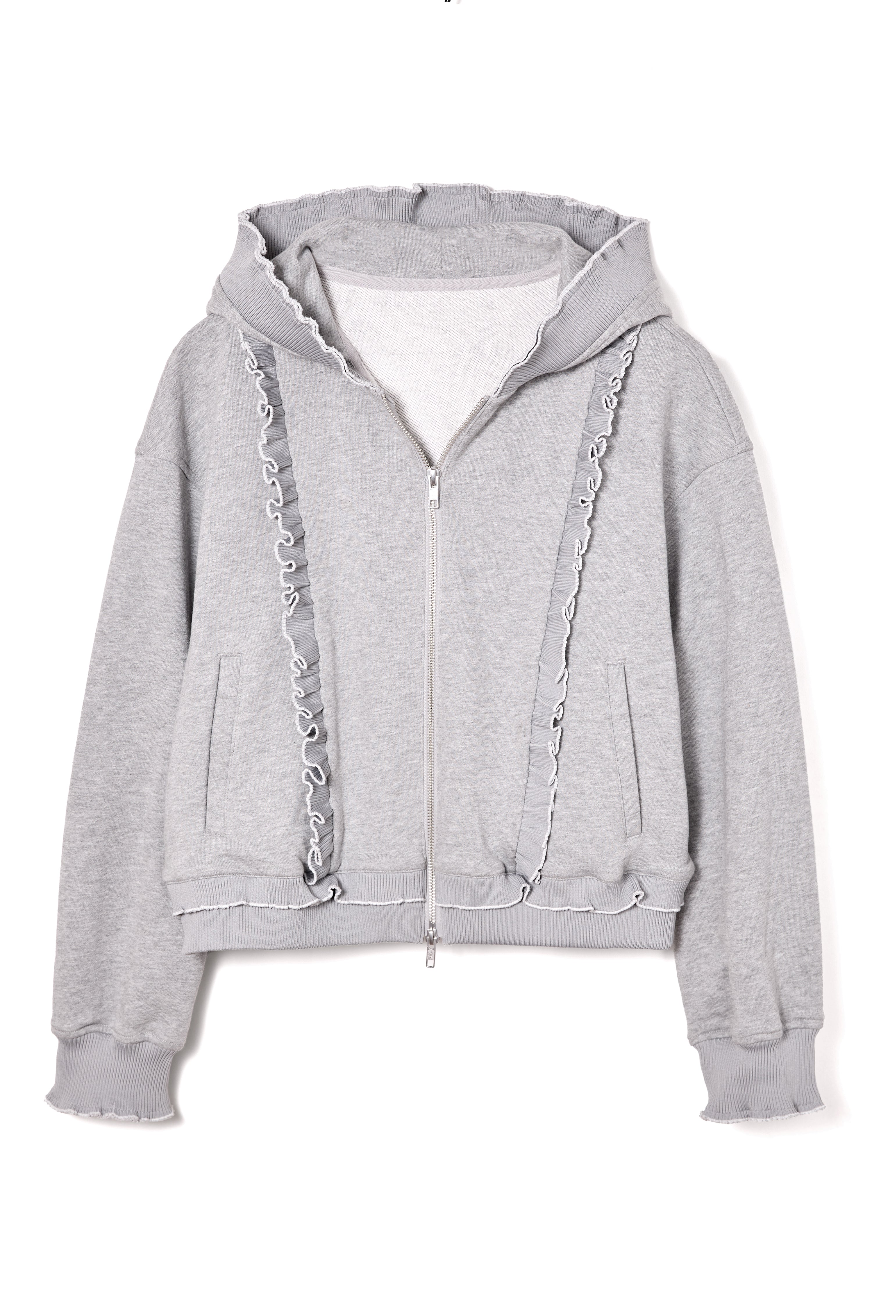ROSY LUCE LILY FRILL JACKET グレー Rosy Frill Logo Hoodie (CROPPEDSIZE) – Rosy luce