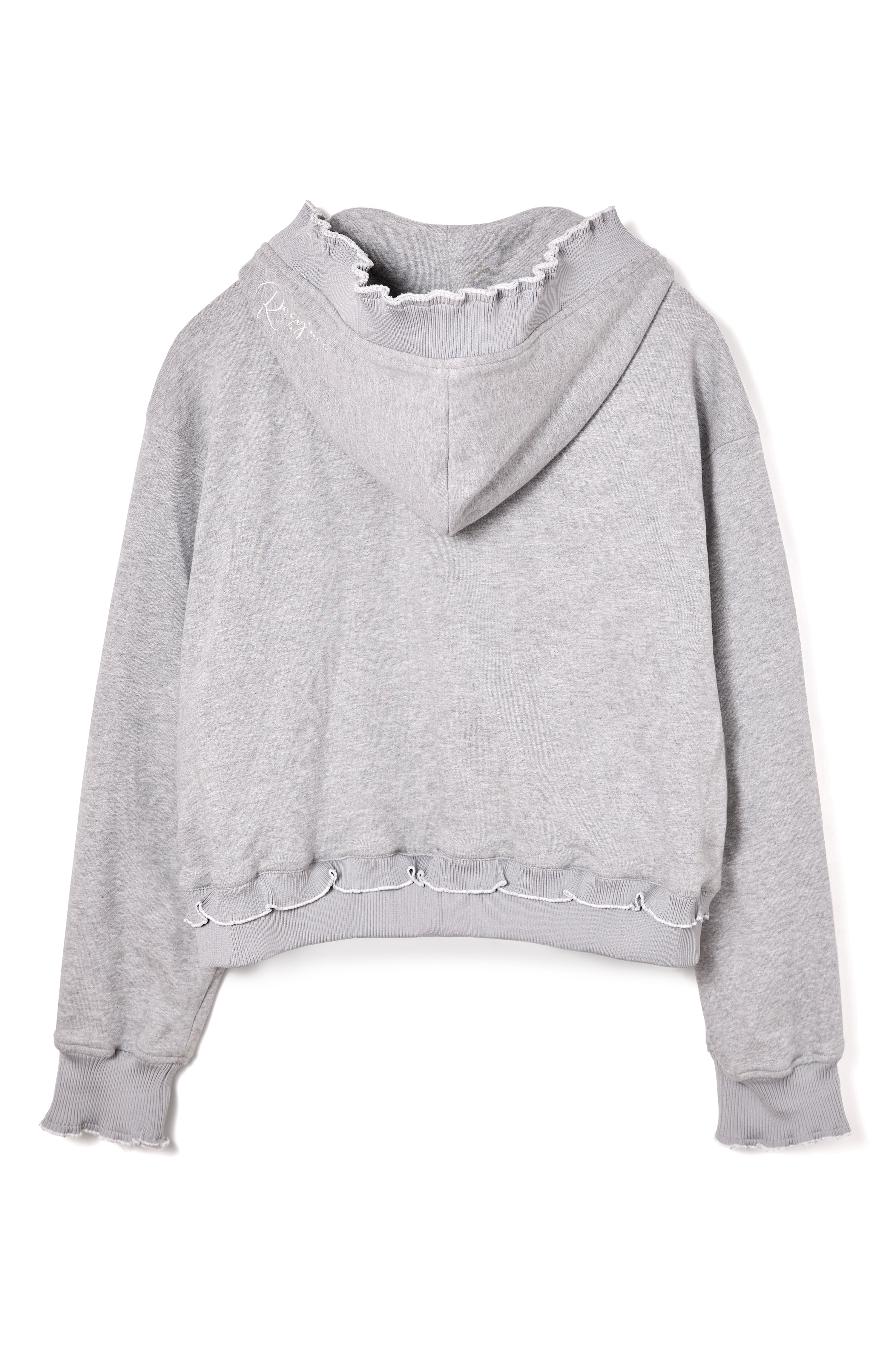 【haru】rosy luce トップス Rosy Frill Logo Hoodie (CROPPEDSIZE) – Rosy luce