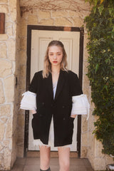 LILY FRILL JACKET - BLACK