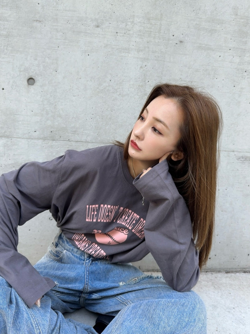 COLLEGE ROSY LONGTEE-GRAY