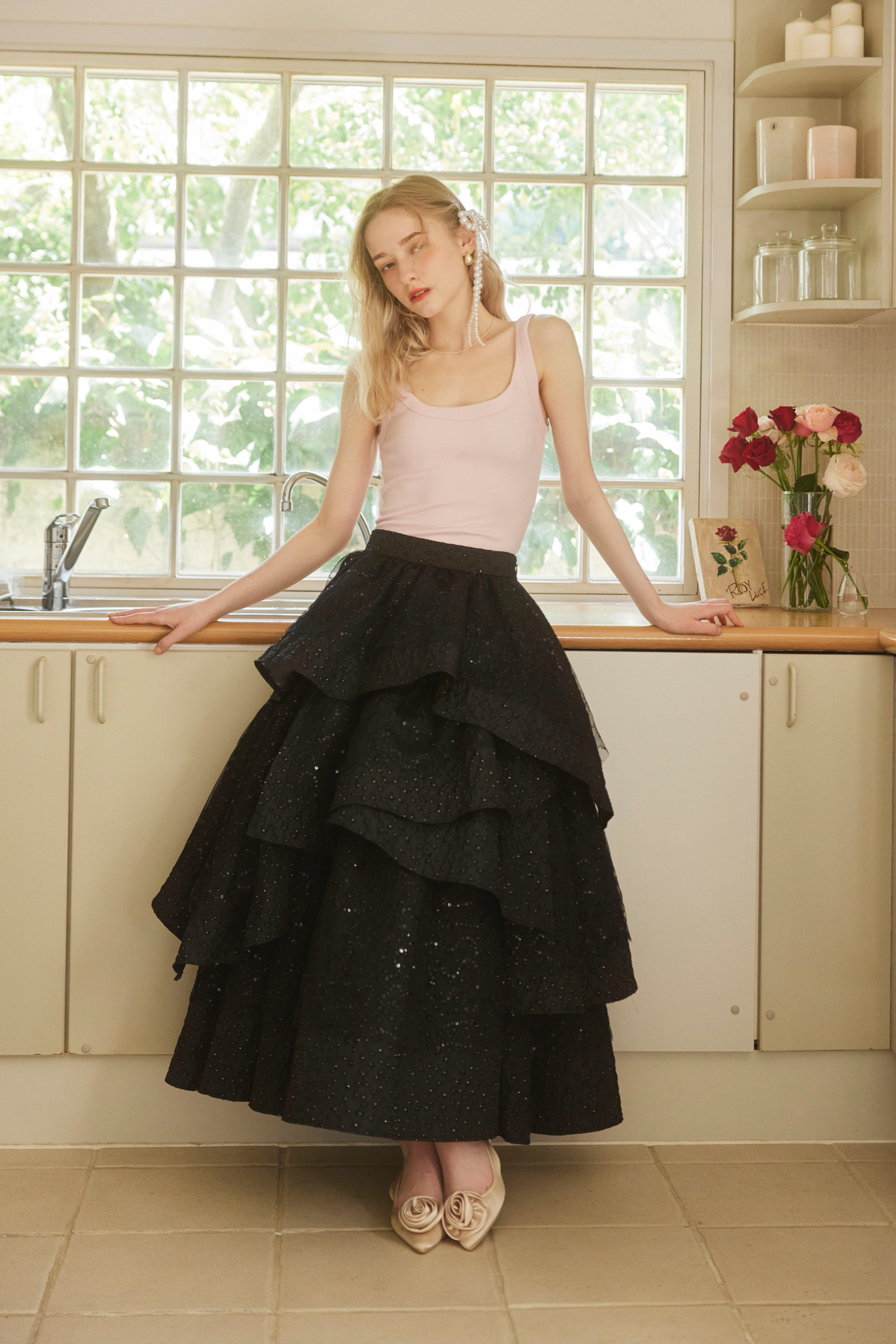 スカート BIRTHDAY SKIRT - BLACK ROSY LUCE BIRTHDAY SKIRT - BLACK – Rosy luce