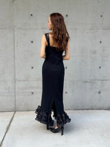 SWITCH FRILL DRESS - BLACK