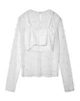 【予約販売】 PEARL SHEER TOPS - WHITE