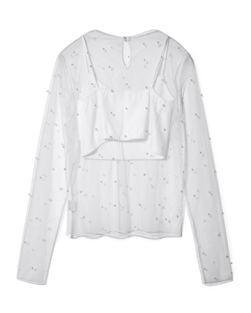 【予約販売】 PEARL SHEER TOPS - WHITE