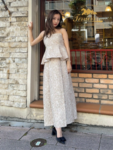 Peplum Jacquard Dress