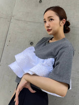 FRILL TEE - GRAY