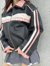 RIBBON BIKER JACKET