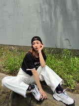 CROPPED ROSY TEE - BLACK