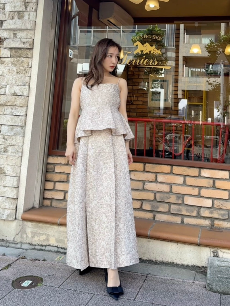 Peplum Jacquard Dress
