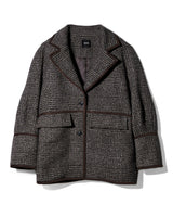 Tweed tailored Jacket - BROWN