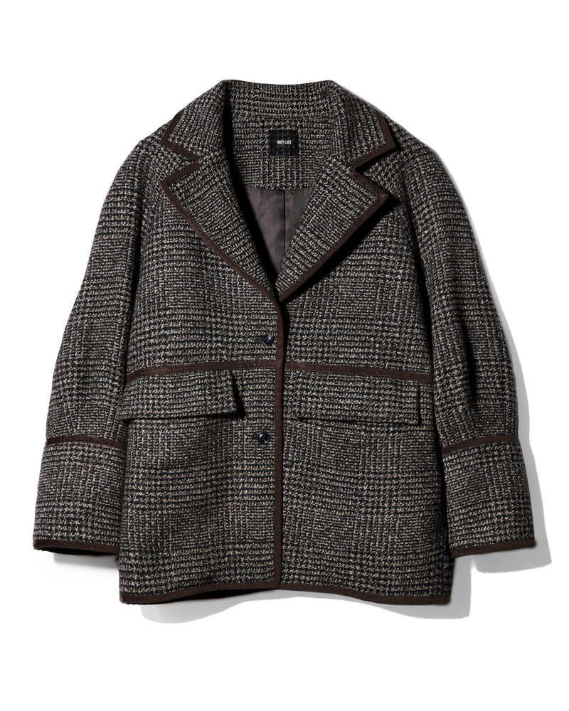 Tweed tailored Jacket - BROWN