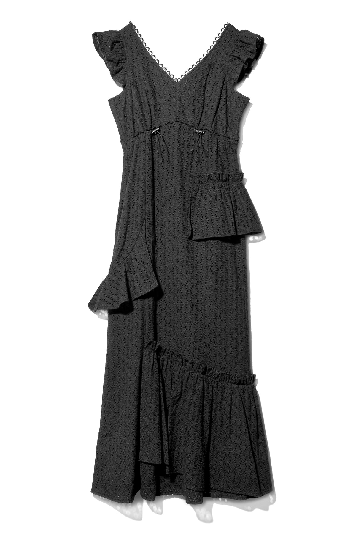 Back ribbon lace dress – Rosy luce