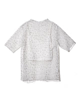 FLOWER LAME SHEER TOPS - WHITE