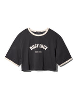 CROPPED ROSY TEE - BLACK