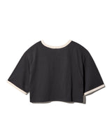 CROPPED ROSY TEE - BLACK