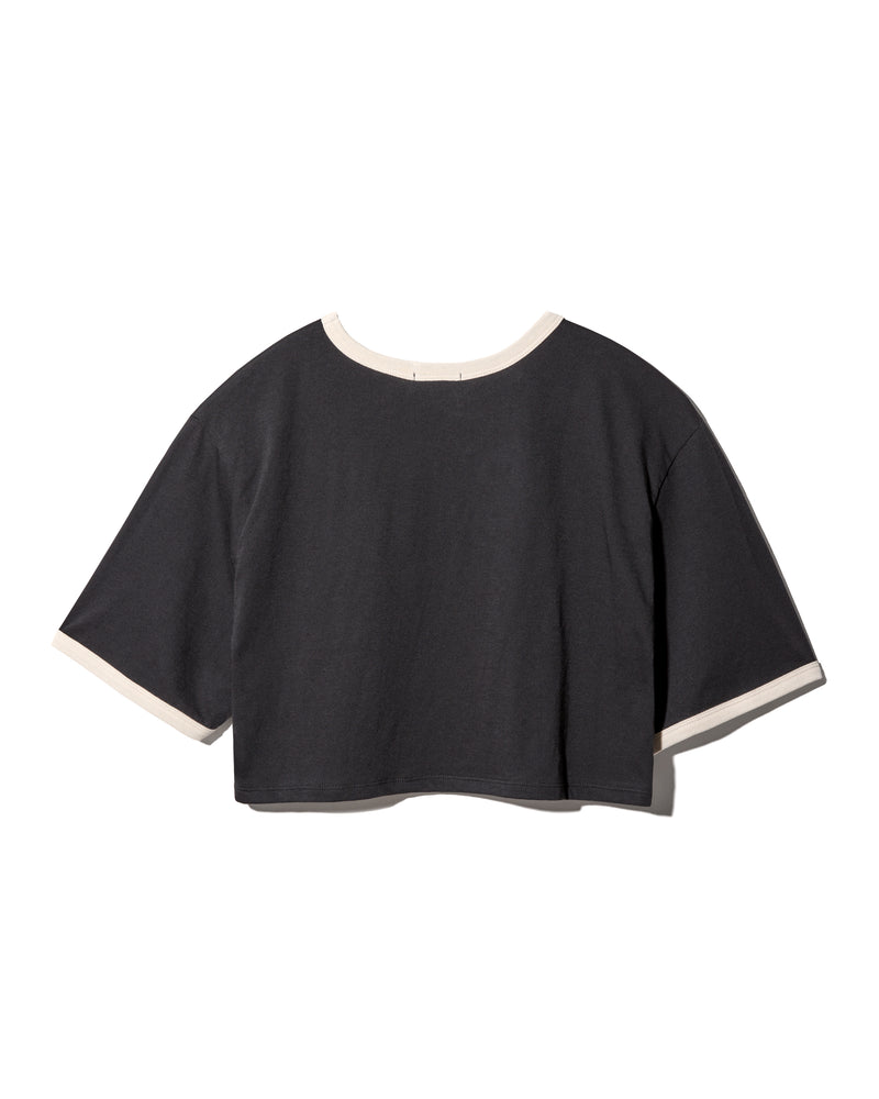 CROPPED ROSY TEE - BLACK