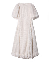 VOLUME BACK OPEN  DRESS  - IVORY