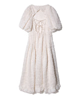 VOLUME BACK OPEN  DRESS  - IVORY