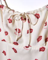 LIP PRINT CAMI DRESS - IVORY