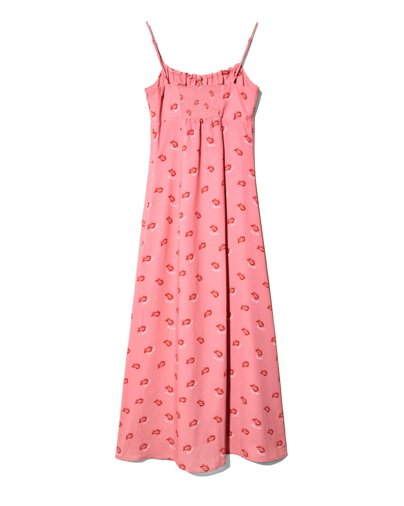 LIP PRINT CAMI DRESS - PINK