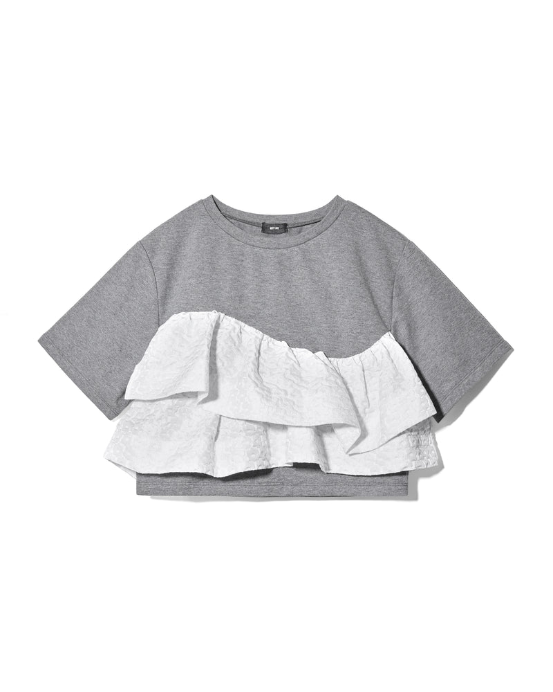 FRILL TEE - GRAY