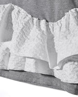 FRILL TEE - GRAY