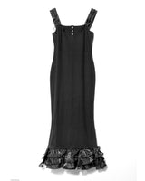 SWITCH FRILL DRESS - BLACK