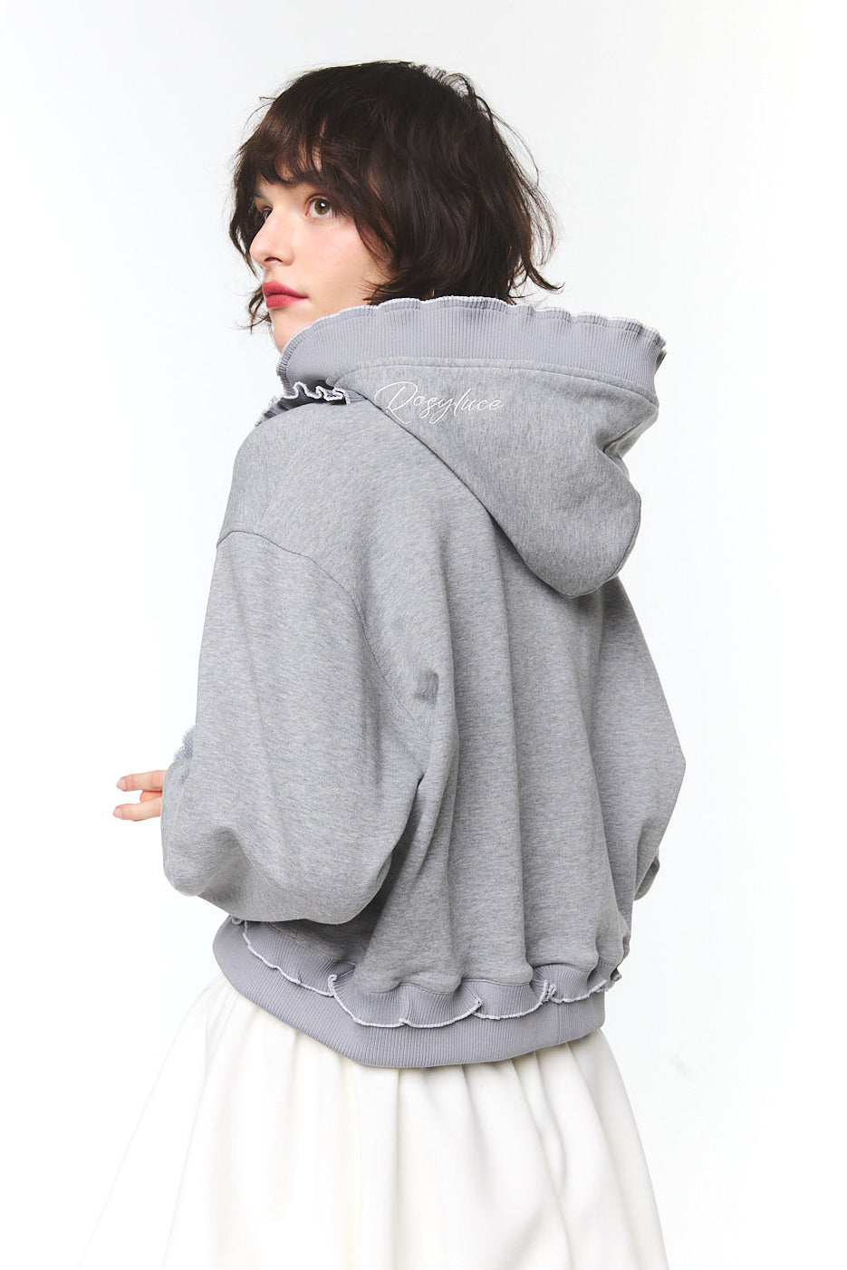 Rosy Frill Logo Hoodie (CROPPEDSIZE) – Rosy luce