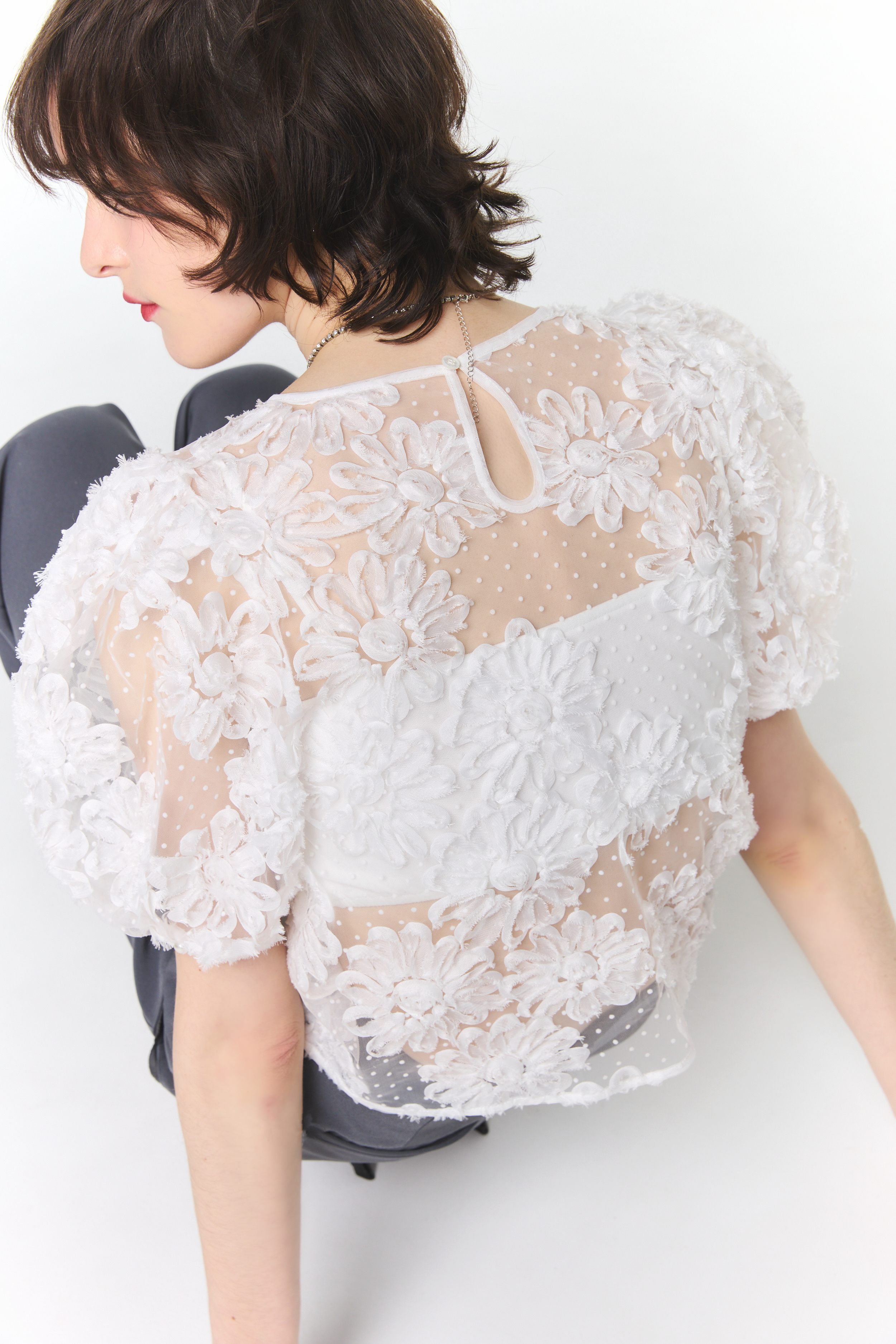 Classic Flower Tulle Top – Rosy luce Classic Flower Tulle Top – Rosy luce