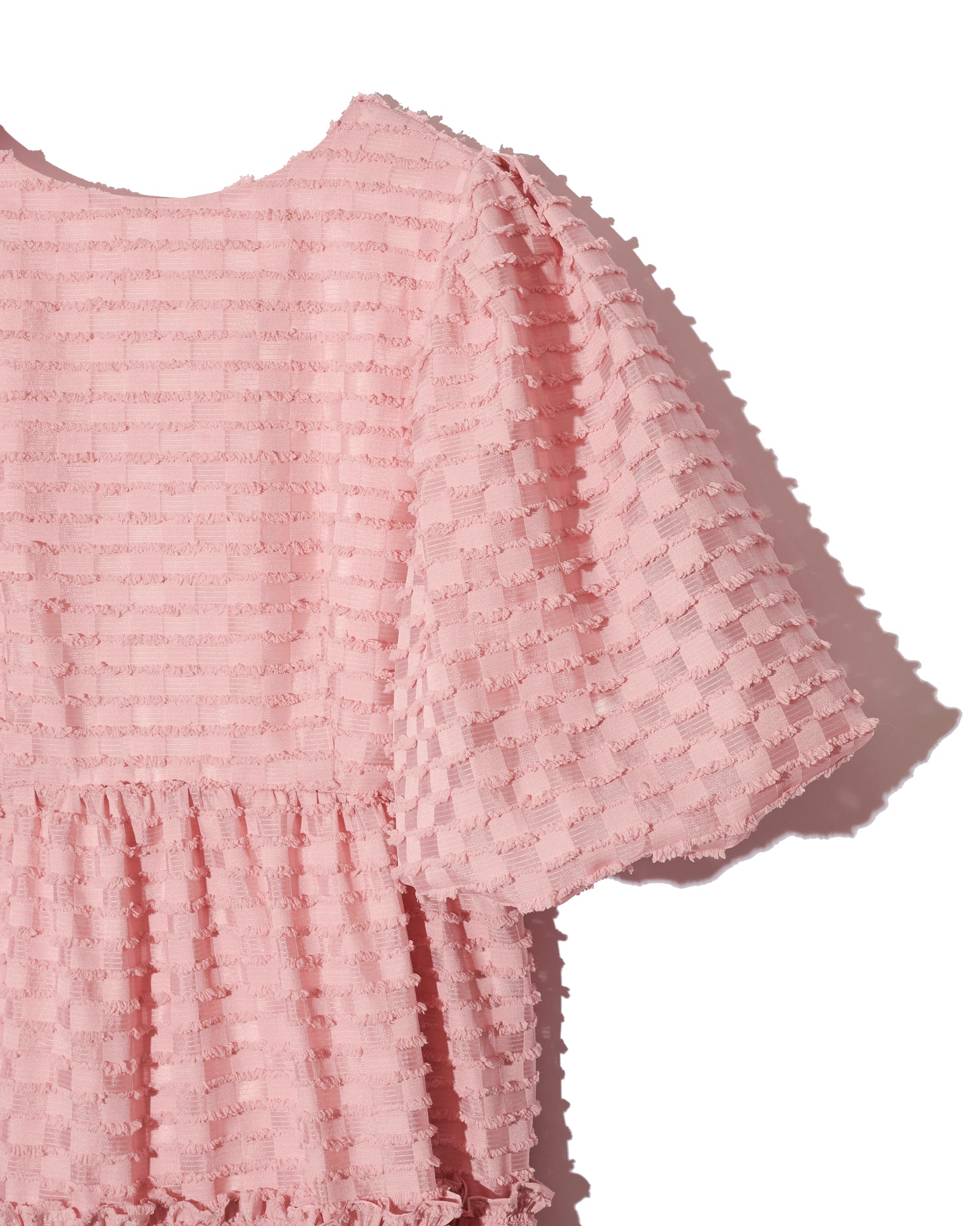 Jacquard back ribbon dress - PINK – Rosy luce