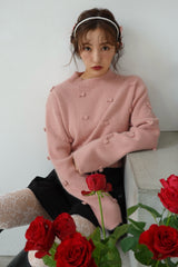 ROSY RIBBON KNIT TOPS - PINK