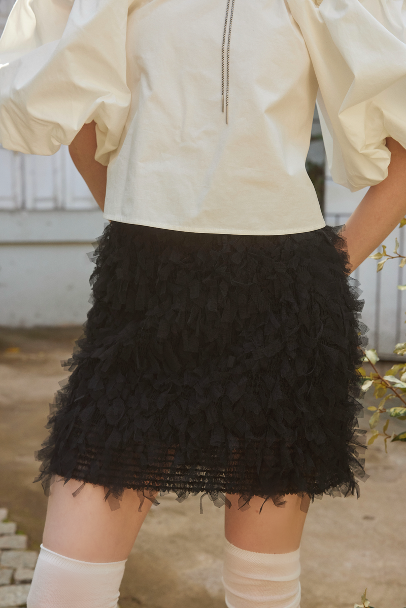 BALLERINA TULLE MINI SKIRT - BLACK