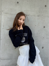 COLLEGE ROSY LONGTEE-BLACK